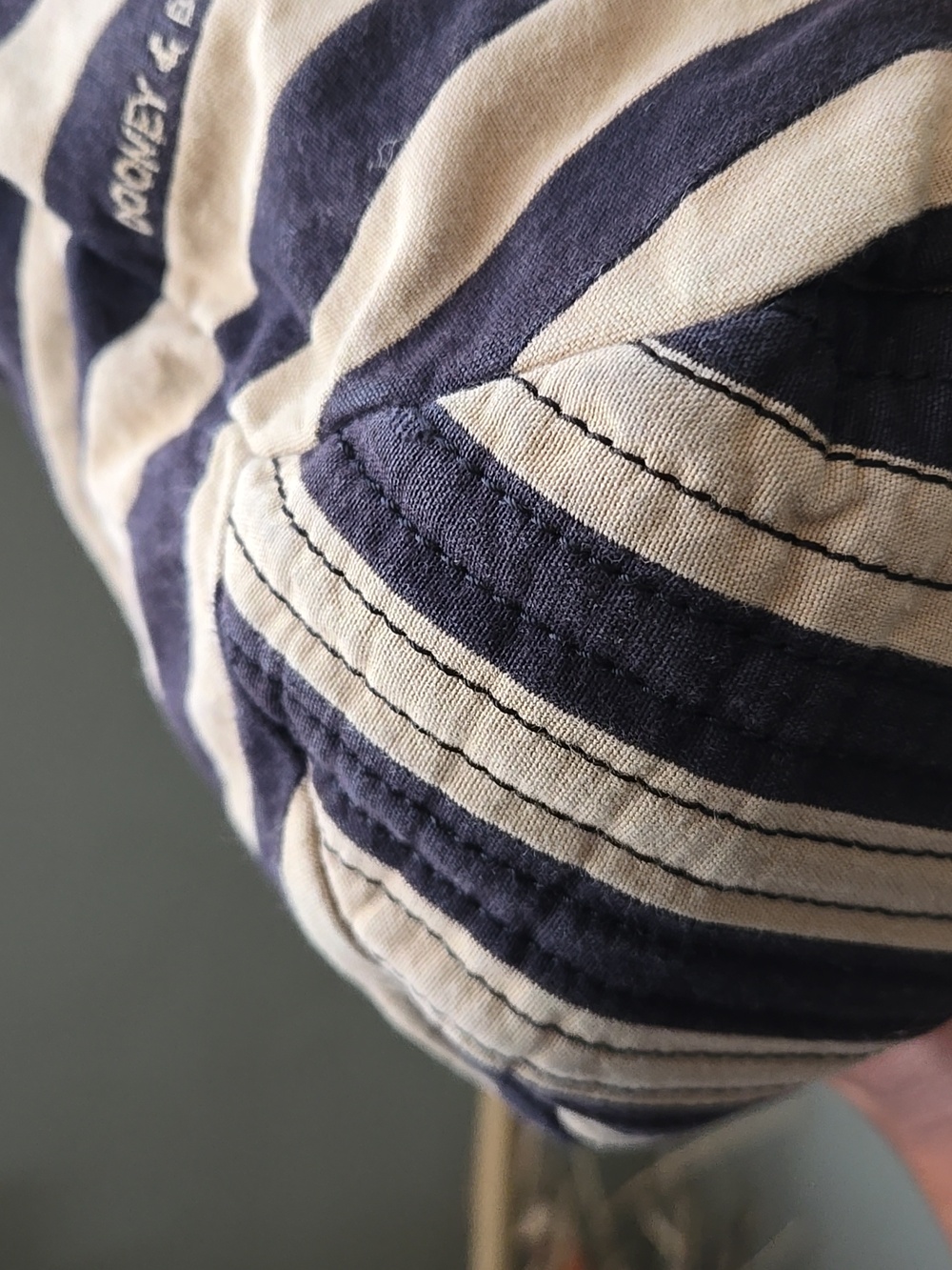 Dooney & Bourke Navy and Cream Striped Canvas Tote - Picture 6 of 12